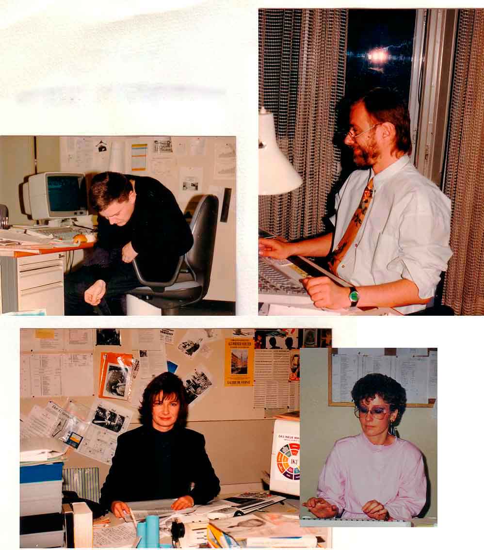 wir sind urgestein standard start up crew 1988  produktion Brigitta Bernart-Skarek Technik Georg Lasser, Kurt Franer. Und das Wirtschafftsressort: Fritz Luger, Michael Hann (Ressortleiter) Anna Reichhardt Eva Wurzenberger  Hans Haumer Johannes Steiner Johanna Zugmann