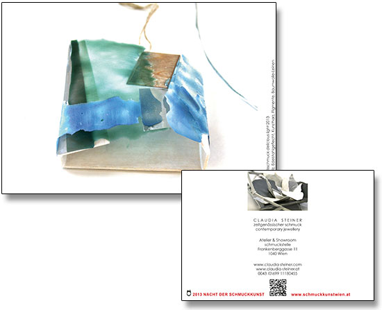Brigitta Bernart-Skarek Graphikdesignerin Editorialdesign editorial design Katalog die lange nacht der Schmuckkunst 2012 in Wien Layout Design Das Cover des Kataloges zum Event 2012 