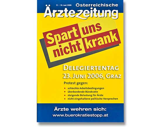 Brigitta Bernart-Skarek Graphikdesignerin Editorialdesign editorial design Österreichische Ärztezeitung Verlagshaus der Ärzte herausgegeben von der österreichische Ärztekammer Covergestaltung