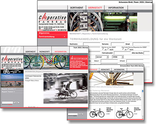 Brigitta Bernart-Skarek Graphikdesignerin Webdesign web design der Cooperative Fahrrad in Wien 6 Gumpendorferstraße 